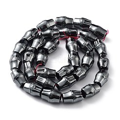 合成磁気無しヘマタイトビーズ連売り  竹の棒  12.5x8.5mm  穴：2.7mm  約32個/連  15.67インチ（39.8cm）&nbsp;G-H303-B02