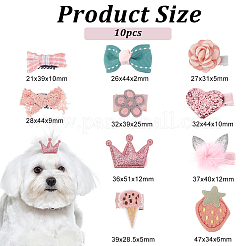 かわいいポリエステル＆コットンのヘアクリップセット2セット  鉄のパーツと  女の子のための  ミックスカラー  21x39x10mm  5個/セット  2スタイル  1セット/スタイル&nbsp;OHAR-OC0001-04