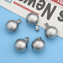 変色しにくいファッショナブルな304ステンレススチールのラウンドペンダント  ステンレス鋼色  28x25mm  穴：6.5x9mm&nbsp;STAS-R054-05
