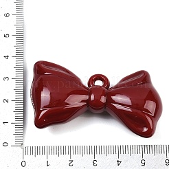 不透明アクリルエナメルの大きなペンダント  bowkont  暗赤色  32x56x15.5mm  穴：3.5mm&nbsp;OACR-B036-13C