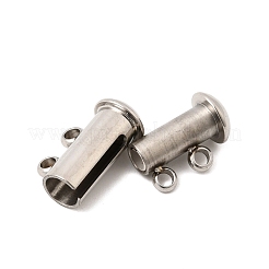 304ステンレススチール製スライドロック留め具  チューブ  1連  2穴  ステンレス鋼色  4mm  穴：15x10x6.5mm&nbsp;STAS-F350-05A-P