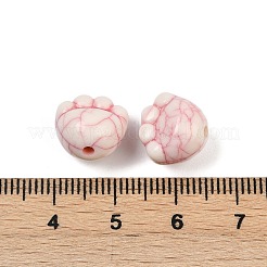 アクリル模造ターコイズビーズ  足跡  レッド  11x12x9.5mm  穴：1.8mm  約704個/500g&nbsp;OACR-S047-03