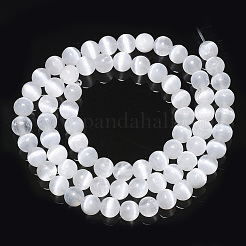 天然セレナイトビーズ連売り  ラウンド  6mm  穴：1mm  約70~71個/連  15.94インチ（40.5cm）&nbsp;G-S366-027B
