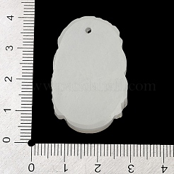 天然の白翡翠の彫刻ペンダント  十二支のチャーム  マウス  35~37.5x22.5~24.5x8~12mm  穴：1.6~1.8mm&nbsp;G-S384-01A