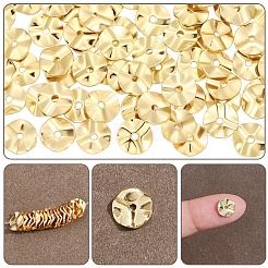 真鍮ビーズ90個  フラットラウンド  18KGP本金メッキ  8x1.5mm  穴：1.4mm&nbsp;KK-BBC0025-87C