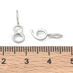 304ステンレススチールチャーム  ナンバー0~9チャーム  ステンレス鋼色  15x1.3~6.5x1.4mm  穴：4.7x2.7mm&nbsp;SA-CBA9F11-01P