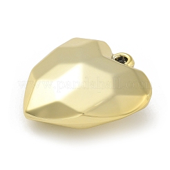 メッキアクリルパーツ  カン付き  多面カット  ハート  黄金メッキ  41.5x42x16.5mm  穴：3mm&nbsp;PACR-Q008-11G
