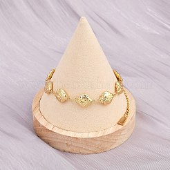 女性用304ステンレススチールリンクチェーンブレスレット  苺  ゴールドカラー  7-3/4インチ（19.7cm）&nbsp;BJEW-D359-11G