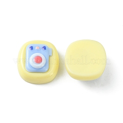 不透明なかわいい漫画の樹脂カボション  長方形  きいろ  15.5~17x16~17.5x7.5~8mm&nbsp;CRES-O006-06A