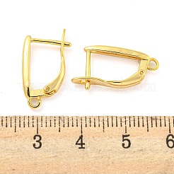 ラッチバック開閉式真鍮フープピアスパーツ  オーバル  18KGP本金メッキ  21x11.5x3mm  穴：1.6mm  ピン：0.9mm&nbsp;KK-M286-18G
