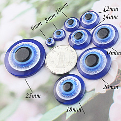 レジンクラフトアイ  人形作りアクセサリー  フラットラウンド  ダークブルー  16x4.8mm&nbsp;DIY-CJC0001-34F