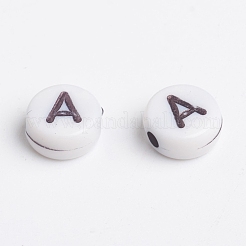 アクリル横穴レタービーズ  フラットラウンド  サイズ：直径約7mm  厚さ3mm  穴：1.5mm  約4060個/500g&nbsp;MACR-2083