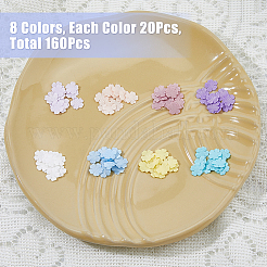 16袋8色ポリエステル装飾アクセサリー  花  ミックスカラー  9x0.3mm  2袋/カラー&nbsp;DIY-FH0006-79