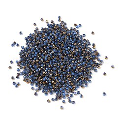 電気メッキガラスビーズ  ラウンド  黄金メッキ  ブルー  2x1.5mm  穴：0.7mm  700個/セット&nbsp;GLAA-Q120-02A-03