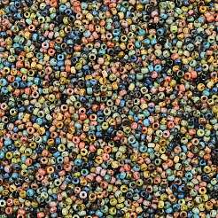 ピカソガラスシードビーズ  丸い穴  ラウンド  ミックスカラー  1.5x1mm  穴：0.6mm  約1400個/袋&nbsp;EGLA-K064-09