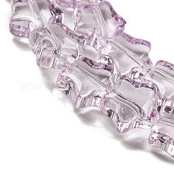 ベーキングペイント透明ガラスビーズ連売り  スター  プラム  8x8x4mm  穴：0.8mm  約101~102個/連  29.13~29.53インチ（74~75cm）&nbsp;X1-DGLA-A07-T8mm-KD03