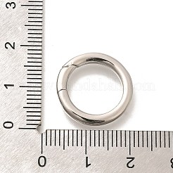 真鍮スプリングゲートリング  長持ちメッキ  鉛フリー＆カドミウムフリー  プラチナ  18x3mm&nbsp;KK-L225-012P