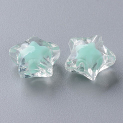 透明なアクリルビーズ  二層ビーズ  多面カット  スター  アクアマリン  14x15x8.5mm  穴：2mm  約518個/500g&nbsp;TACR-S152-02A-SS2111