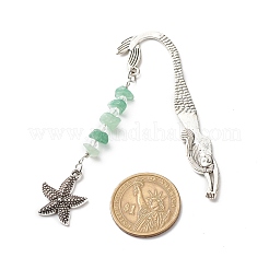 合金人魚のしおり  ペンダントブックマーク  宝石チップビーズブックマーク  混合図形  84x23x2mm&nbsp;AJEW-JK00186