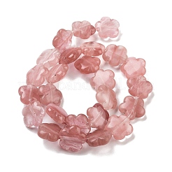チェリークォーツガラスビーズ連売り  花  16x16x6mm  穴：1.4mm  約25個/連  14.57~14.96インチ（37~38cm）&nbsp;G-F769-B01-01