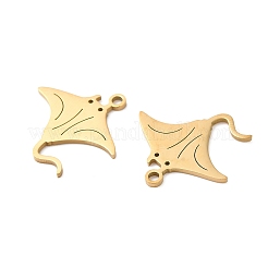ステンレスペンダント201個  レーザー切断  海のテーマ  ゴールドカラー  魚  17x18.5x1mm  穴：1.4mm&nbsp;STAS-I199-D05-G