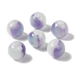 樹脂光沢ビーズ  大穴ビーズ  ラウンド  ミックスカラー  15.5~16x14.5mm  穴：6mm&nbsp;RESI-G066-07