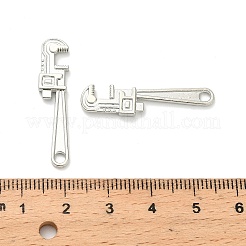 合金ペンダント  ツールチャーム  鉛フリー＆カドミウムフリー  プラチナ  パイプレンチ  31.5x7.5x2.5mm  穴：2.5mm  約793個/1000g&nbsp;FIND-H053-01B-P
