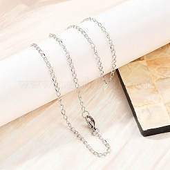 変色しにくい304ステンレススチールのツイストチェーンネックレス  カニカン付き  ステンレス鋼色  17.7インチ（45cm）  2mm&nbsp;STAS-O053-18P