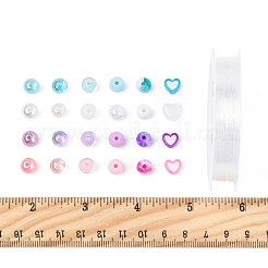 DIY ラウンドビーズブレスレット作成キット  弾性クリスタル糸を含む  アクリル＆ABSプラスチックビーズ  ミックスカラー  0.5mm&nbsp;DIY-FS0008-80
