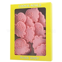 ハロウィーンのプラスチッククッキー型  ゴーストハロウィーンクッキーカッター  ピンク  56x54mm  10個/セット&nbsp;PW-WG9FA03-01