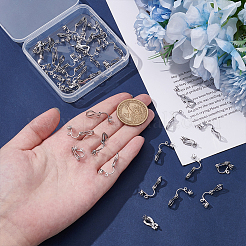 316ステンレススチール製クリップオンイヤリング金具40個  爪付き  ステンレス鋼色  15.5x6x7mm  穴：1.2mm&nbsp;STAS-UN0063-37