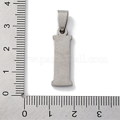 ステンレスペンダント201個  ラインストーン付き  文字L  文字I  26x8x2mm  穴：6x3mm&nbsp;STAS-Q342-53P-I