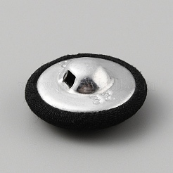 1穴ポリエステルボタン  アルミニウムパーツ  半円ボタン  ブラック  20x8.5mm  穴：1.4mm&nbsp;DIY-WH0430-180E-06