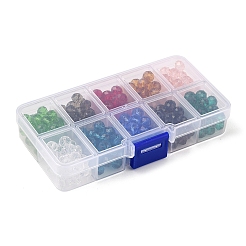 300個10色ガラスビーズ連売り  多面カット  ロンデル  ミックスカラー  8x6mm  穴：1mm  30個/カラー  300個/セット&nbsp;EGLA-YW0003-27