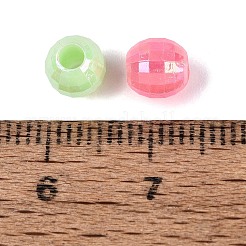 不透明なプラスチックビーズ  バレル  多面カット  ABカラーメッキ  ミックスカラー  5.5mm  穴：2mm  約5000個/500g&nbsp;KY-Q010-20