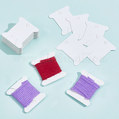 紙糸巻き板  フロスボビン  クロスステッチ刺繍用綿糸、手芸、DIY、裁縫用品収納  ホワイト  43x34x0.5mm  穴：5mm  200個/セット&nbsp;SENE-SC0001-10B