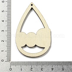 ウッドペンダント  ハロウィンモチーフ  ブラック  言葉  55x34x3mm  穴：2mm&nbsp;WOOD-M012-02F