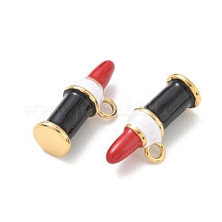 304ステンレススチールエナメルペンダント  口紅のチャーム  ゴールドカラー  レッド  21x10x6.5mm  穴：2mm&nbsp;STAS-F360-13G