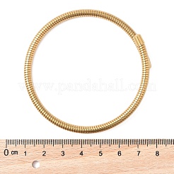 女性用304ステンレススチールスプリングバングル  積み重ね可能な腕輪  18KGP本金メッキ  内径：2-3/8インチ（6.05cm）&nbsp;BJEW-Z086-01G-01