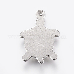 変色しにくい304ステンレススチールペンダント  カメ  ステンレス鋼色  21x14.5x3.5mm  穴：1.5mm&nbsp;STAS-E421-091P