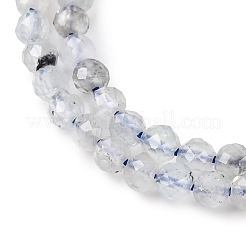 天然石アクアマリンビーズ連売り  多面カット  ラウンド  3mm  穴：0.5mm  約132個/連  15.7インチ（40cm）&nbsp;G-F509-10-3mm