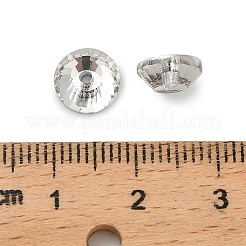 ファセット透明ガラスビーズ  フラットラウンド  透明  8x3.5mm  穴：1.6mm  約288個/袋&nbsp;GLAA-P075-01E-01