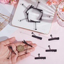 金属ワニのヘアクリップ  ブラック  40.5x10x37.5mm&nbsp;OHAR-WH0021-95A