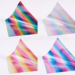 4個のカラフルなキラキラ熱伝達  熱伝達ビニール  Tシャツ用  帽子  衣類  ミックスカラー  300x250x0.3mm  1pc /カラー&nbsp;DIY-SZ0003-60