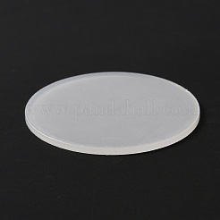 透明アクリル アクション フィギュア ディスプレイ ベース  フラットラウンド  ゴーストホワイト  49.5x2mm&nbsp;DIY-WH0304-401B