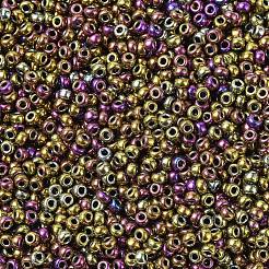 MIYUKIラウンドロカイユビーズ  日本製シードビーズ  （rr188)メタリックパープルゴールドアイリス  11/0  2x1.3mm  穴：0.8mm  約1100PCS /ボトル  10 G /ボトル&nbsp;SEED-JP0008-RR0188