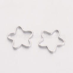 真鍮製フレームコネクター  花  プラチナメッキ  ニッケルフリー  直径約9~10mm  厚さ1mm&nbsp;X-EC083-1NF