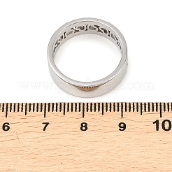 304ステンレススチール製マイクロパヴェキュービックジルコニアリング（女性用）  ハート  ステンレス鋼色  6.5mm  usサイズ7 3/4(17.9mm)&nbsp;RJEW-K315-02P