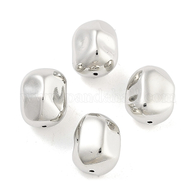 CCBプラスチックビーズ  長方形  プラチナ  15x11x12mm  穴：1.4mm  約388個/500g&nbsp;CCB-S164-44P-1
