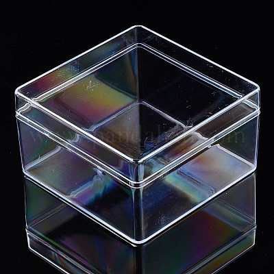 ポリスチレンプラスチックビーズコンテナ  正方形  透明  10.5x10.5x6cm&nbsp;LS-CON-N011-041-1